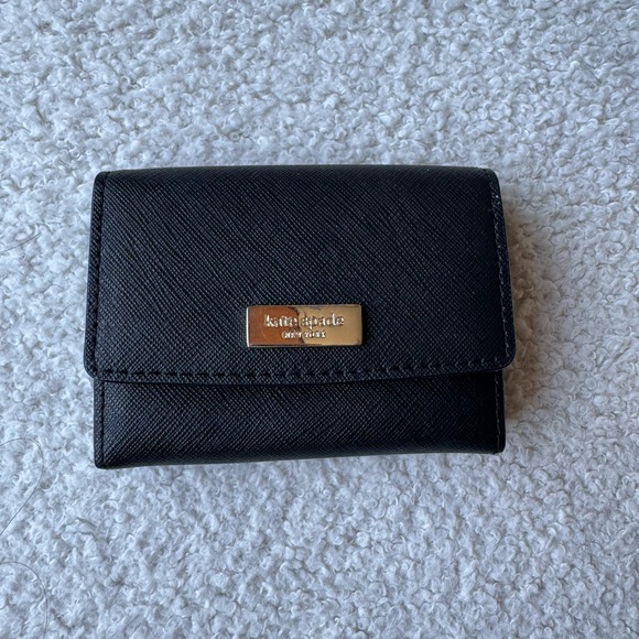 kate spade Accessories - Kate Spade Black Card Holder with Gold Accent